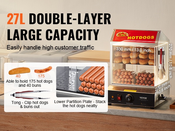 Vakiolämpötilatoiminto hot dog -höyrystimessä