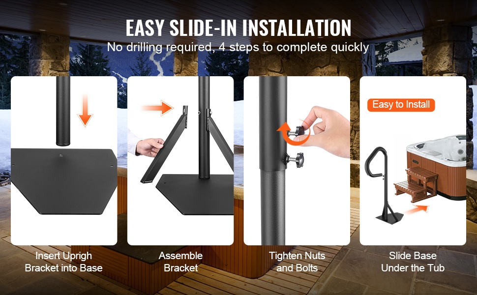 Liukuva jalusta altaan alle