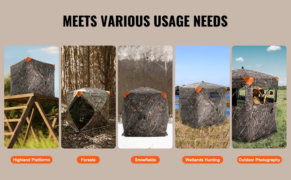 Metsästyssuoja käytössä erilaisissa maastoissa