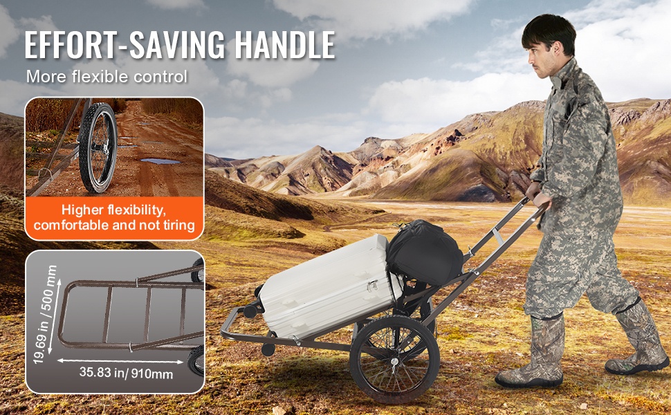 Ergonominen kahva helpottaa vetämistä