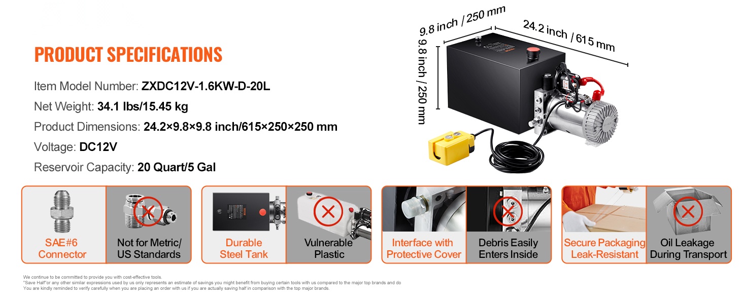 Hydraulipumpun mitat