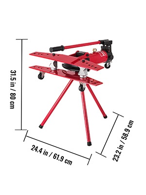 Putkentaivuttimen mitat ja rakenne
