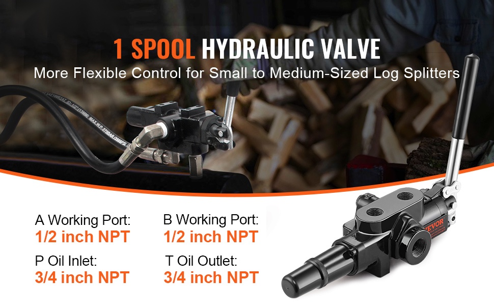 Hydraulinen puunhalkaisijan venttiili