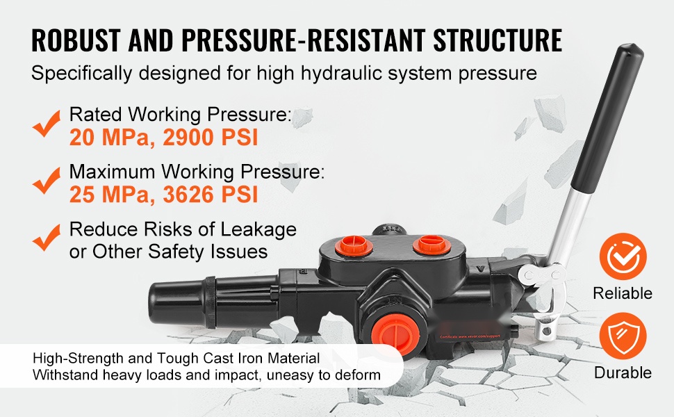Korkean paineen kestävä hydrauliventtiili