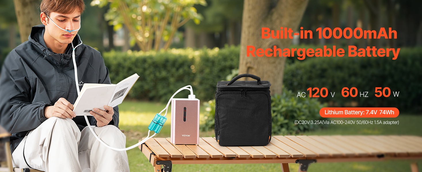 Kannettava vetyhengityslaite käytössä matkalla