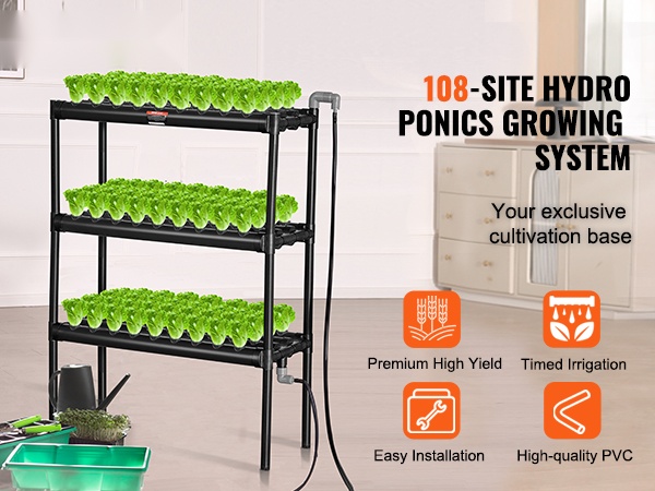 Hydroponinen kasvatusteline 3 kerrosta