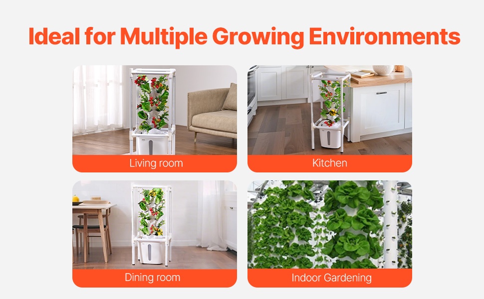 Sisätiloihin sopiva vesiviljelytorni