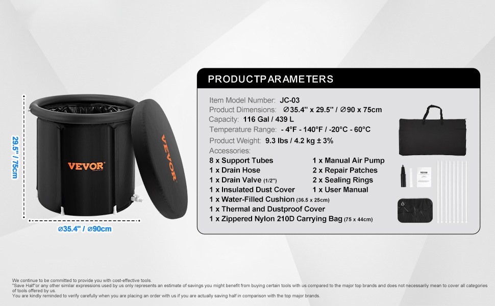 Jääkylpyamme koko kehon upotukseen aikuisille