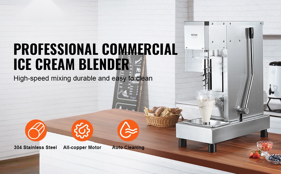 Jäätelösekoitin ruostumaton teräsrunko