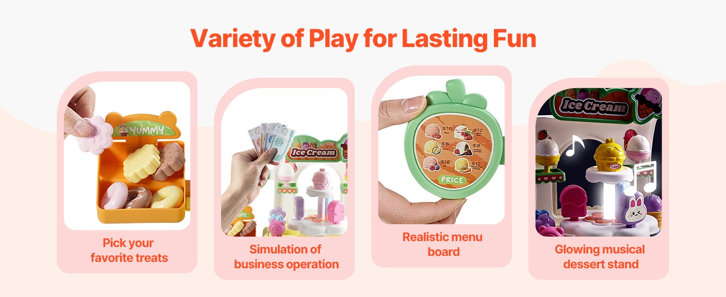 Jäätelö-, hodari- ja hampurilaisleikit