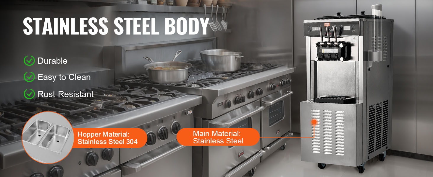 Ruostumaton teräsrakenne pehmytjääkonelaitteessa