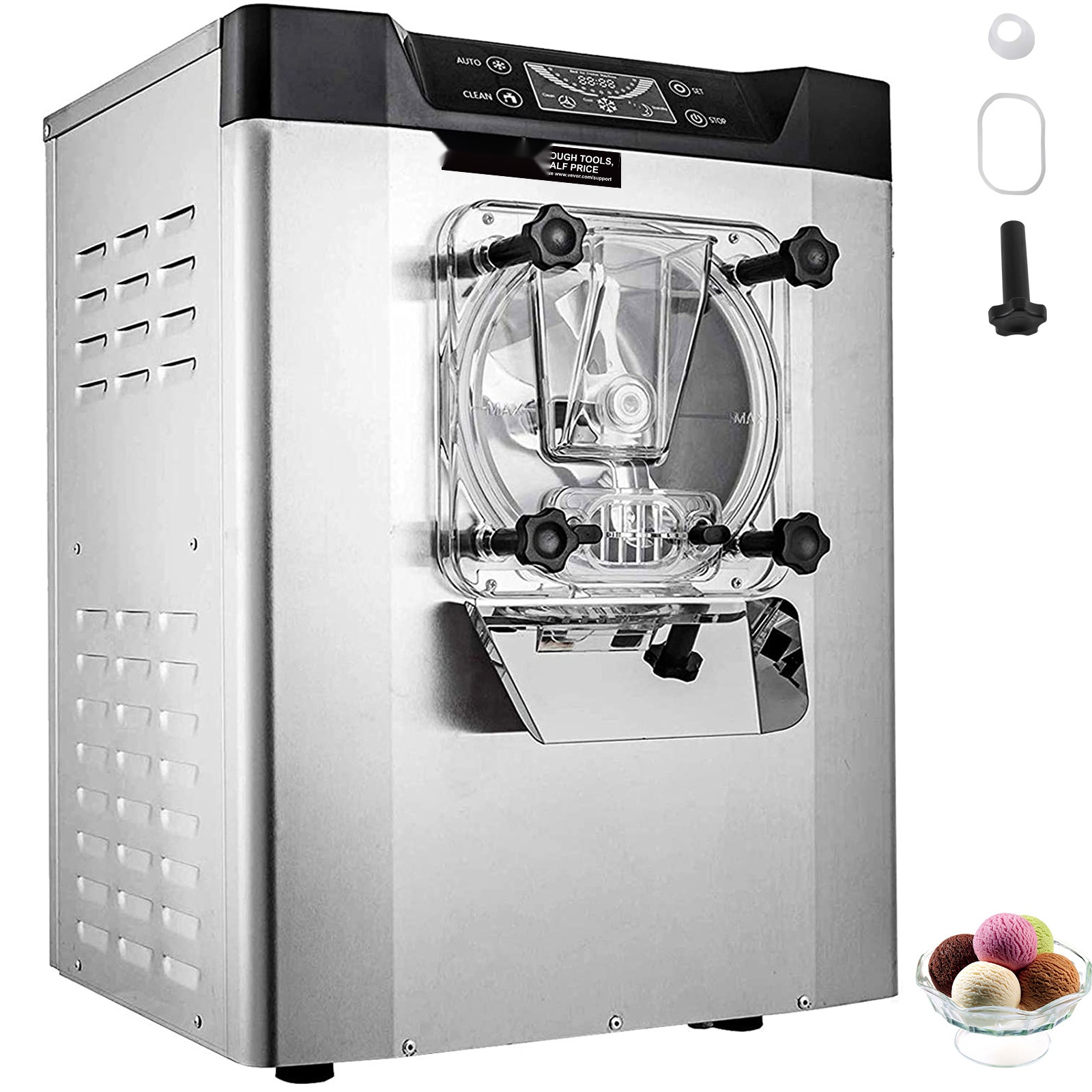 Kovajäätelökoneen etunäkymä