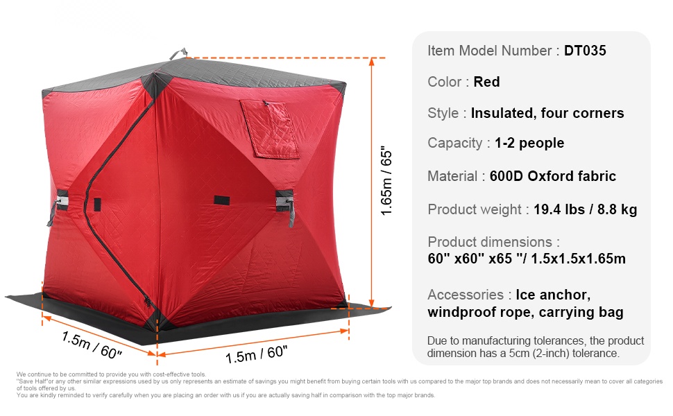 Pilkkiteltta ja kantolaukku pakkauksen sisältönä