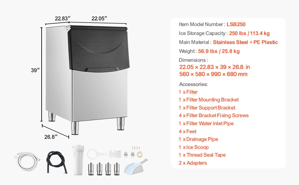 Kaupallinen jääpalakone käyttövalmiina