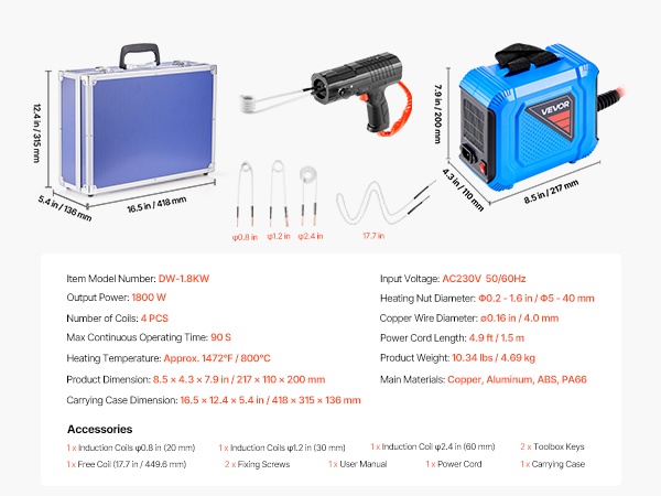 Induktiolämmitin laukussa