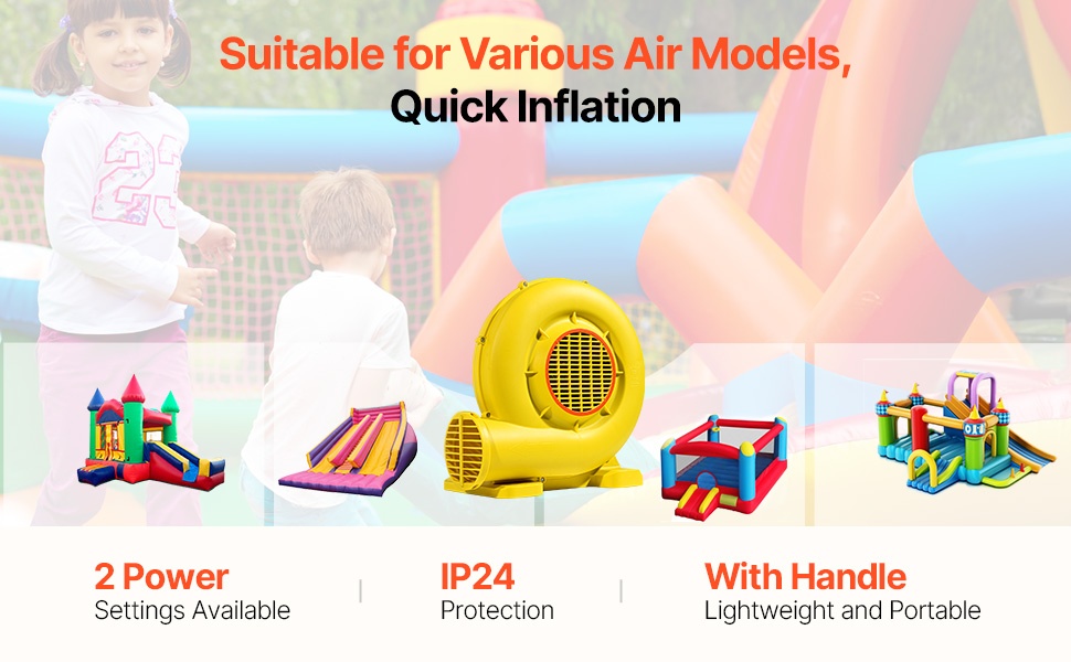 Ilmapuhallin puhallettaville tuotteille