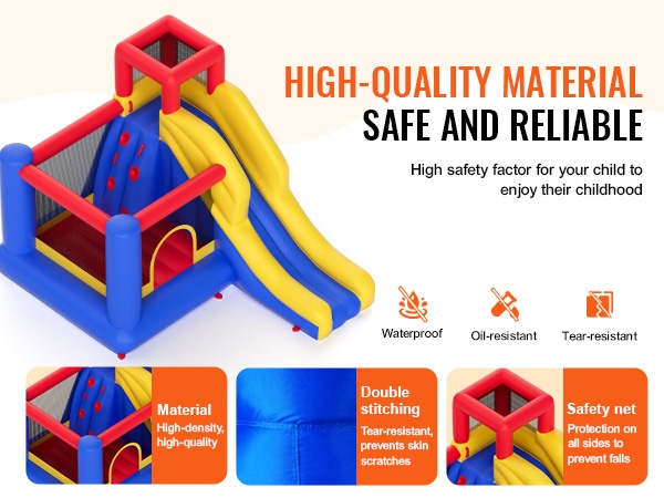 Turvaverkolla varustettu pomppulinna