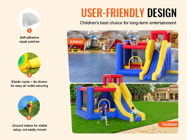 Tilava hyppelyalue sisä- ja ulkokäyttöön