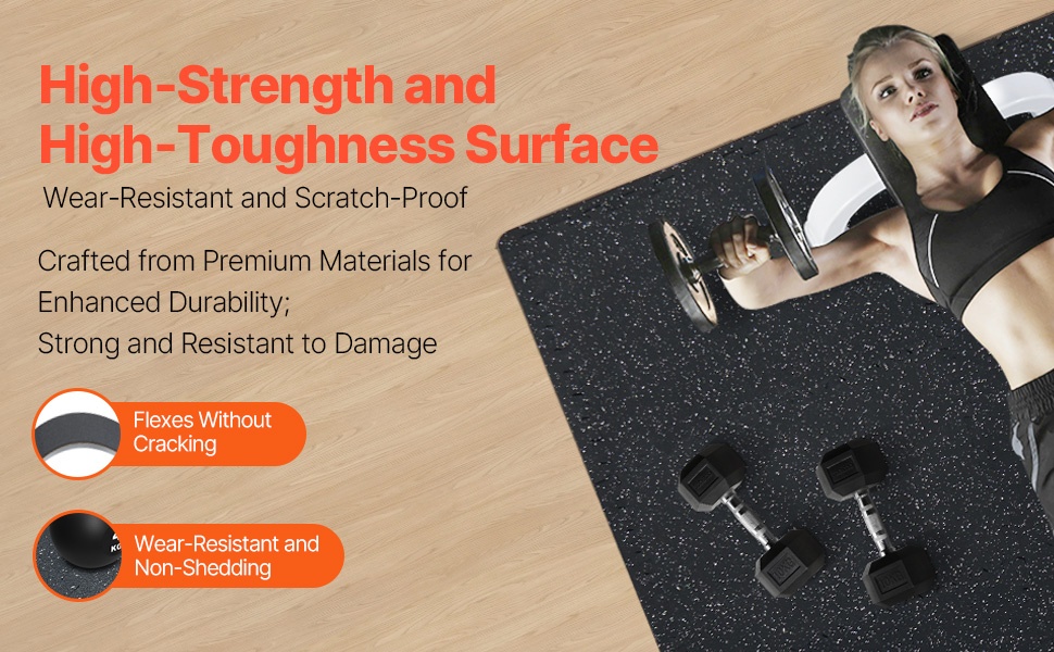 Kulutusta ja naarmuja kestävä kumipinta