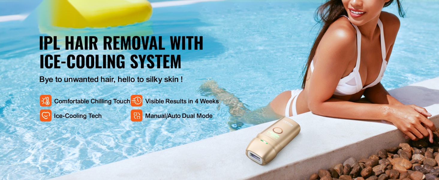 IPL-karvanpoistolaite jäähdytyksellä