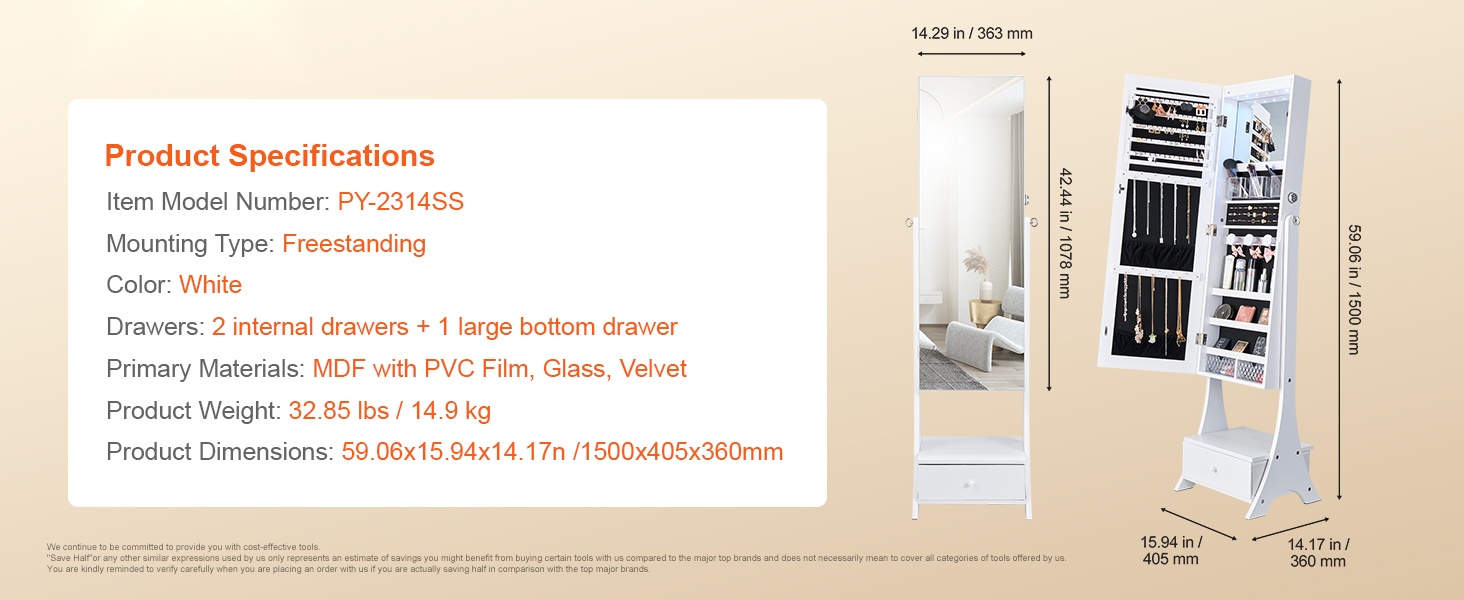 Yksityiskohtainen näkymä korukaapista