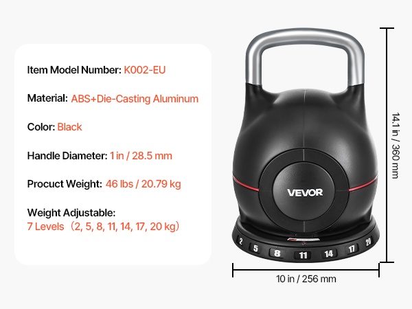 Kahvakuulan mitat ja painot