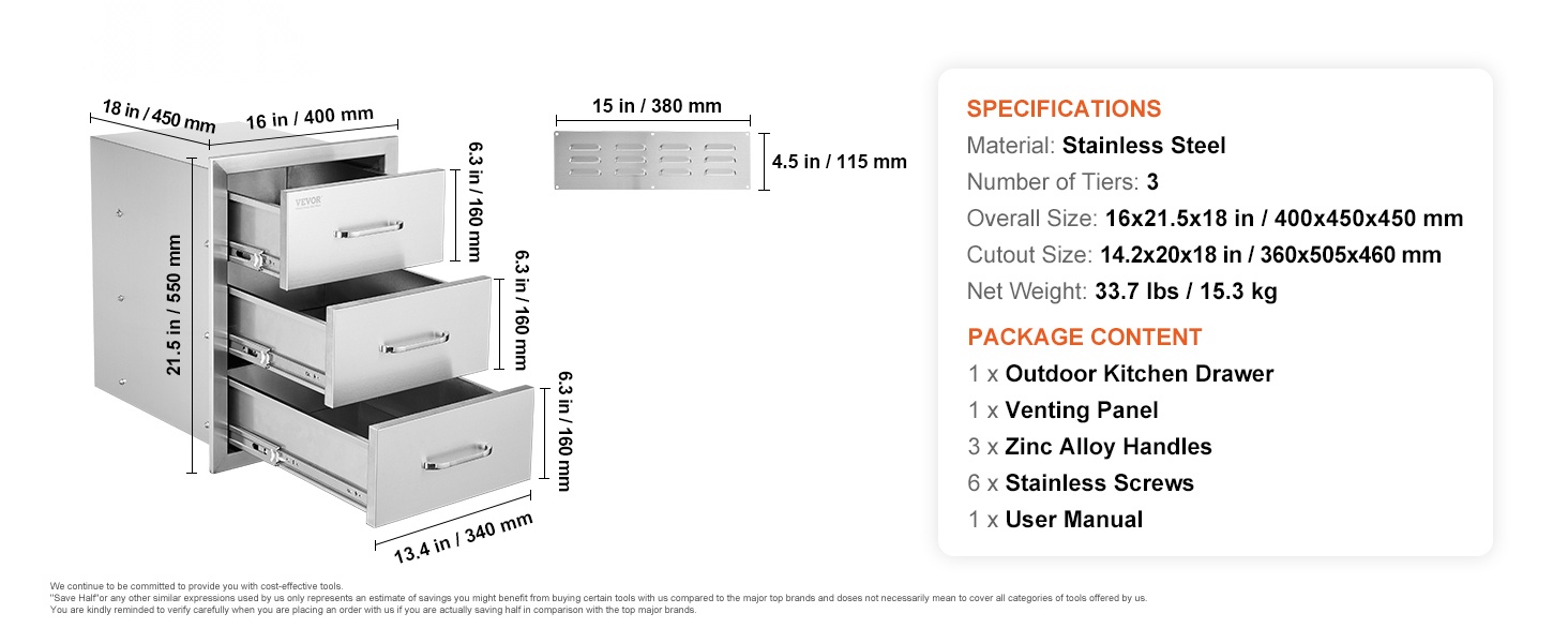Ulkokeittiön laatikkoyhdistelmä asennettuna