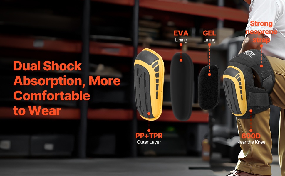 Paksu EVA-pehmuste polvisuojissa