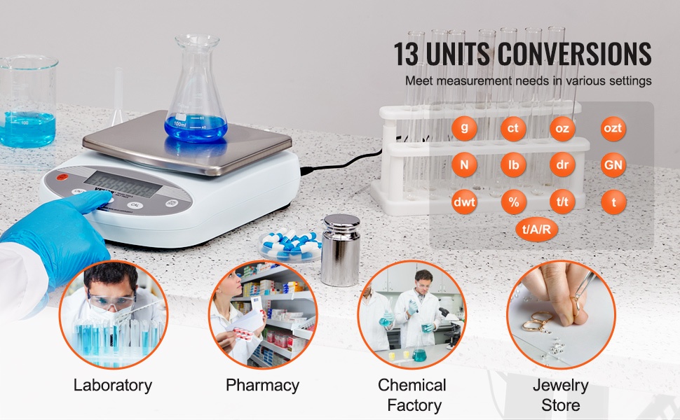 Laboratorio-vaaka, monipuoliset käyttökohteet