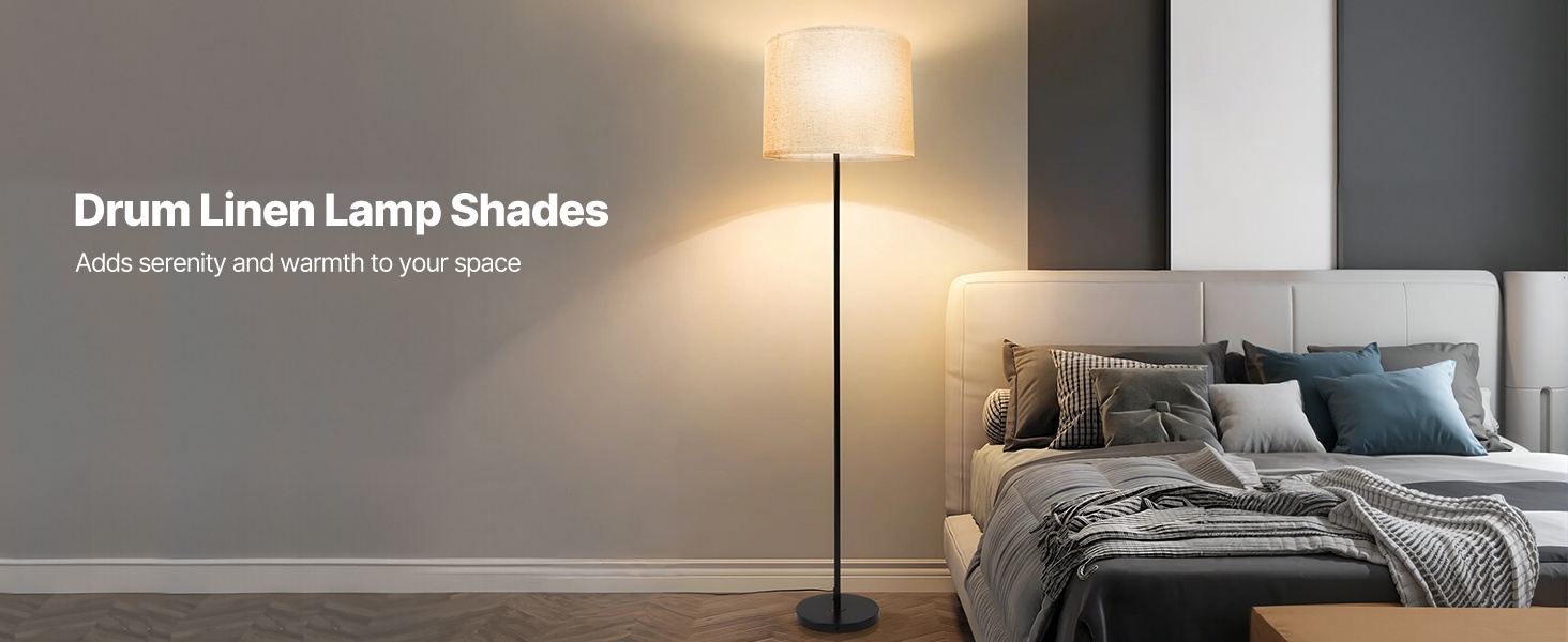 Pellavainen rumpumallinen lampunvarjostin