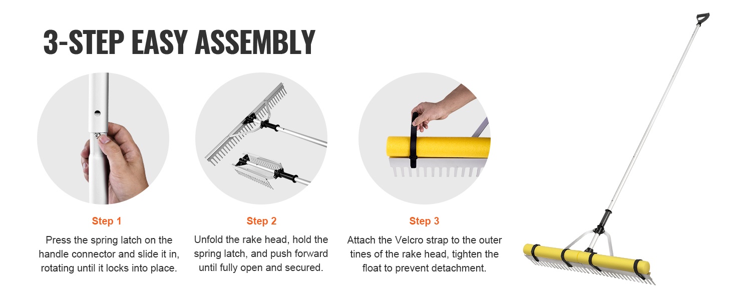 Alumiininen maisemaharava kolmiorungolla