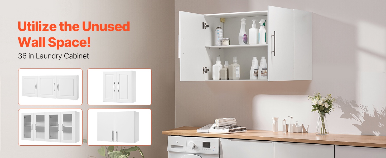 Seinään asennettava pyykkikaappi edestä