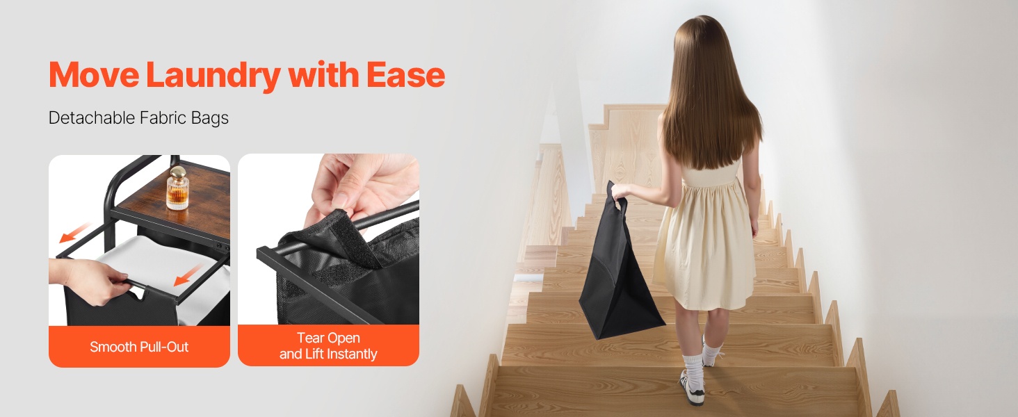 Irrotettavat pyykkipussit vetolaatikkorakenteella