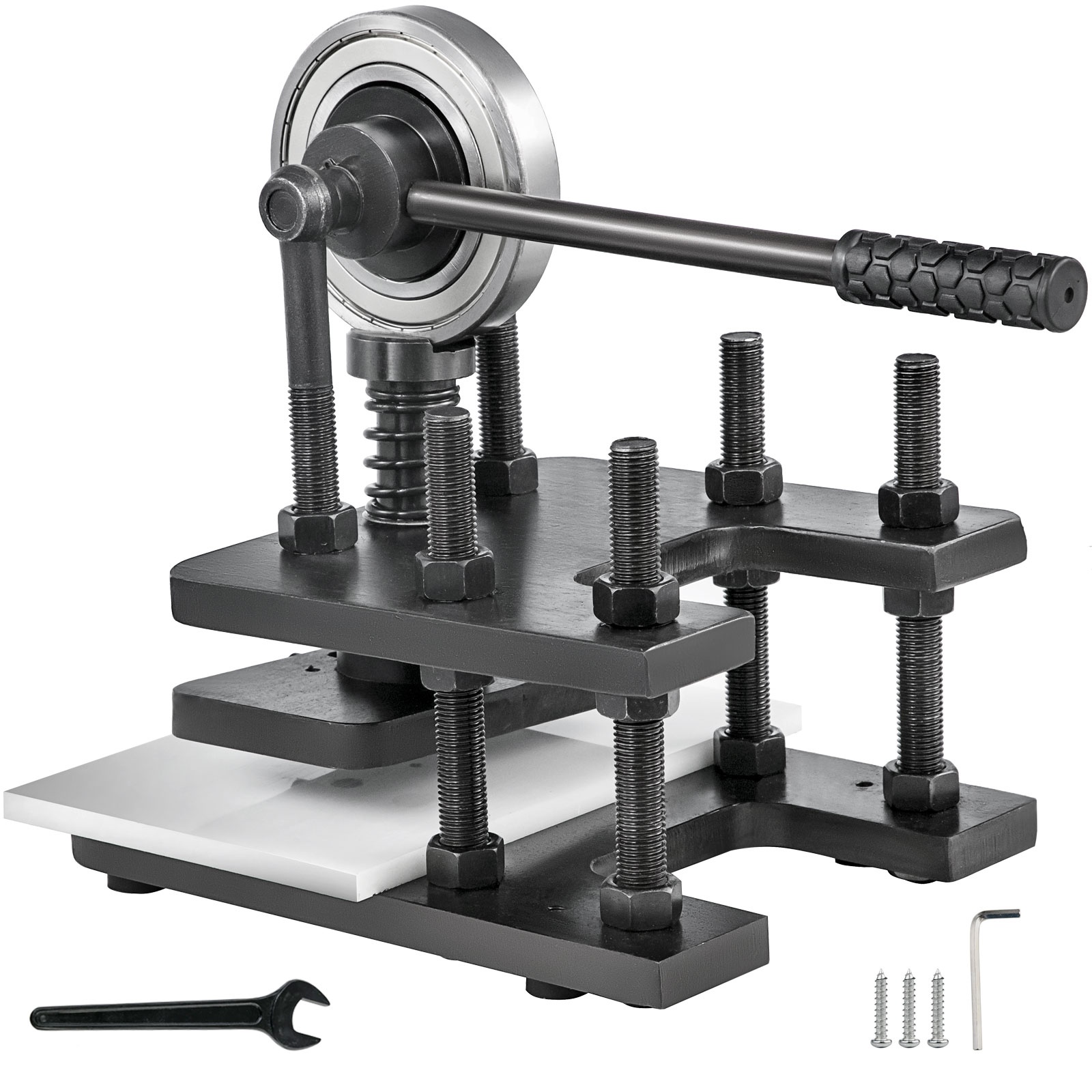 Käsikäyttöinen nahkaleikkuukone ylälevyllä