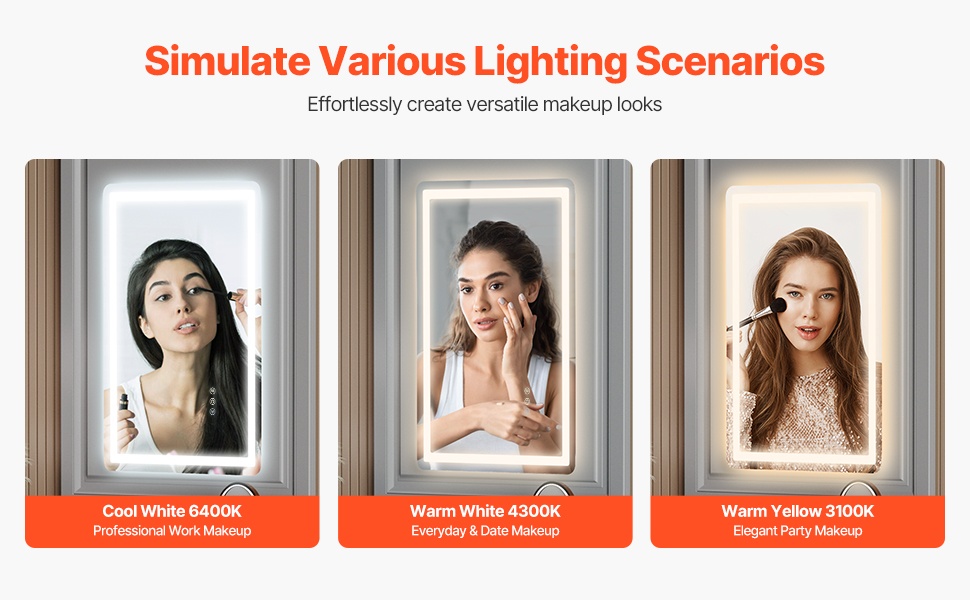 LED-kylpyhuonepeili, eri värilämpötilat