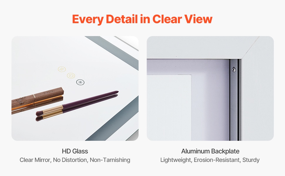 LED-kylpyhuonepeilin kestävä taustarakenne