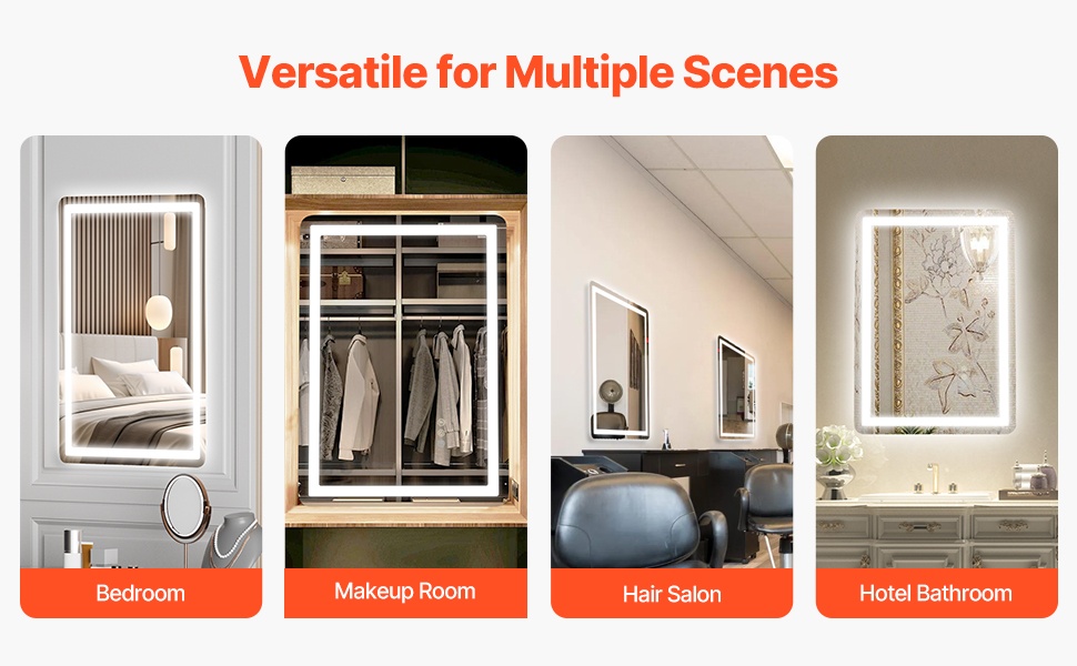 LED-kylpyhuonepeili eri tiloissa