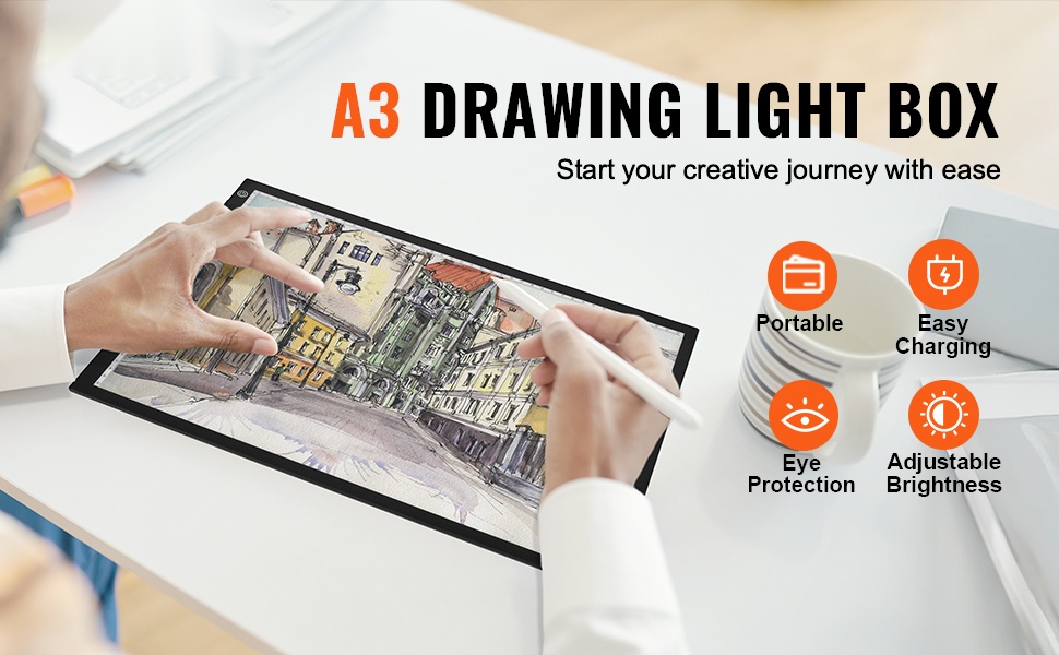 A3 LED -valopöytä käytössä