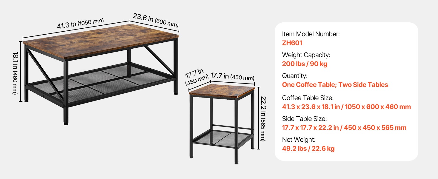 Olohuoneen pöytäsarja sisustuksessa, näkymä 6