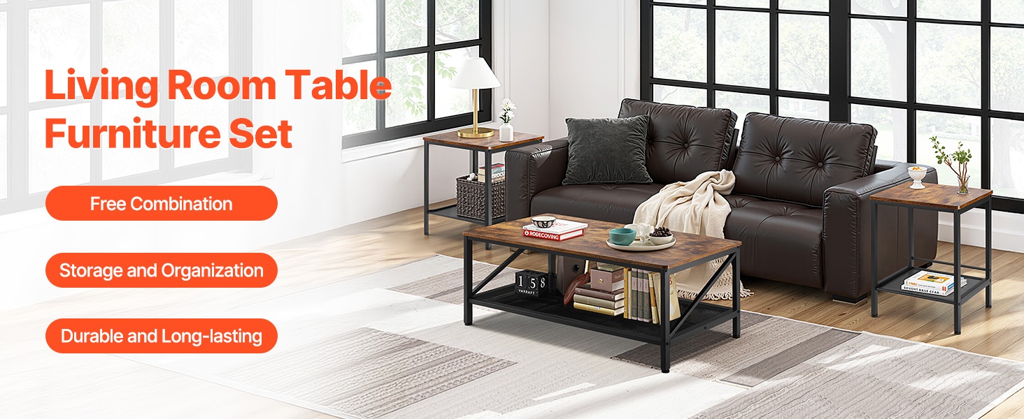 Olohuoneen pyöreä sohvapöytäsarja, näkymä 1