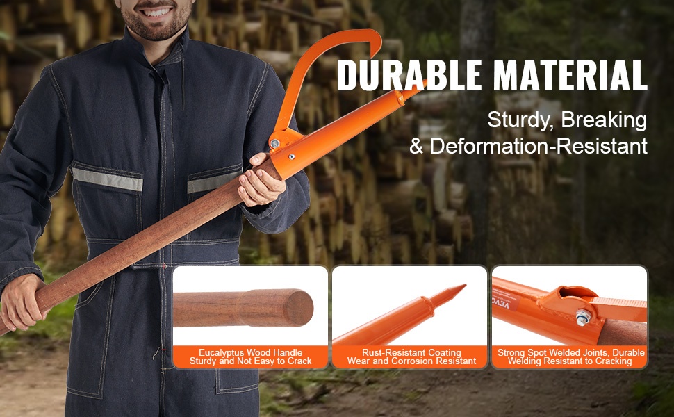 Eukalyptuspuukahva ja hiiliteräsrunko