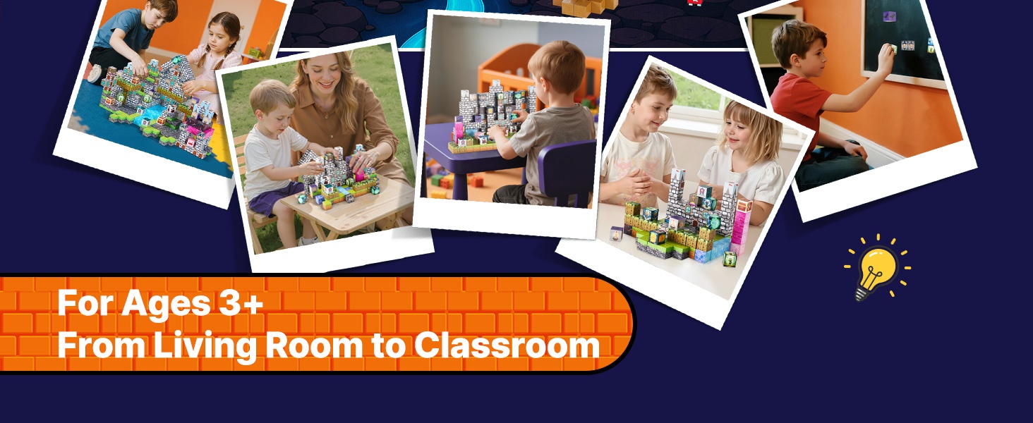 Magneettikuutioista koottuja erilaisia malleja