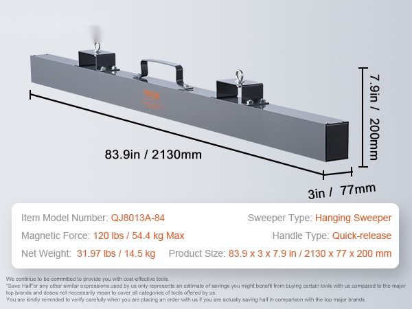 Magneettisen harjan mitat ja muotoilu