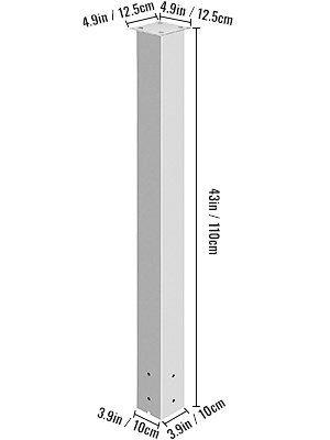 Postilaatikon jalustan mitat