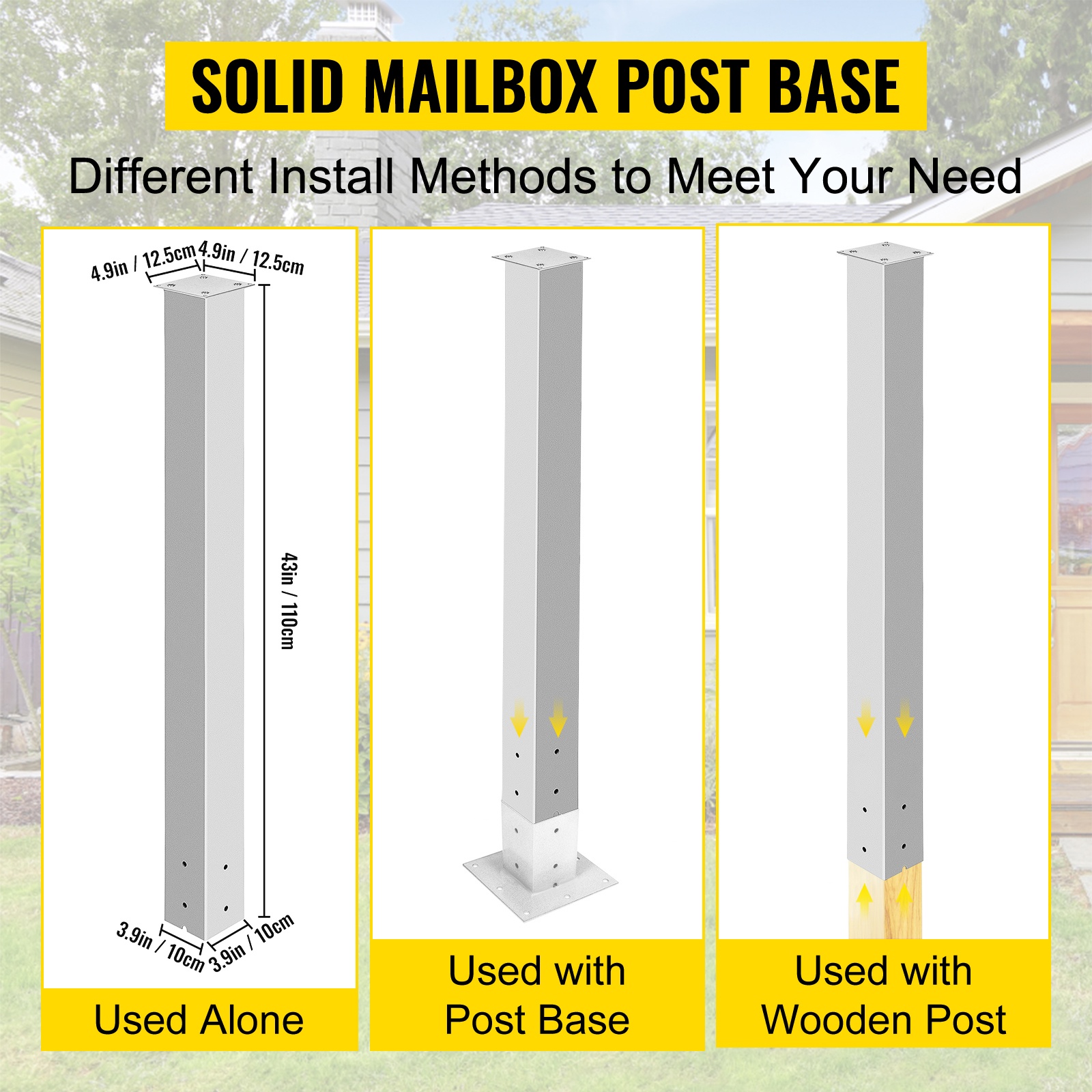Postilaatikon jalustan asennusvaihtoehdot