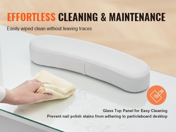 Helposti puhdistettava manikyyri- ja kynsipöytä