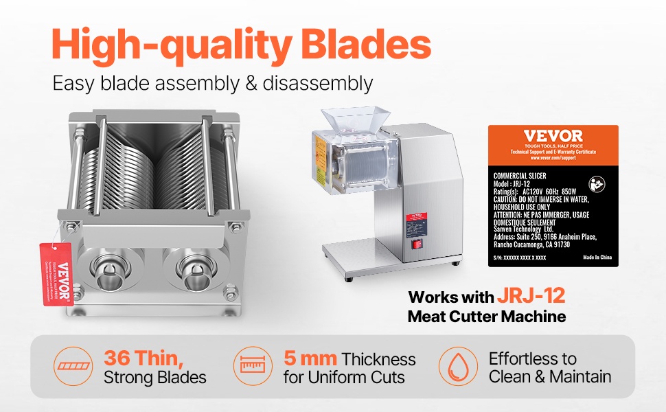 Lihaleikkurin teräsarja ruostumattomasta teräksestä