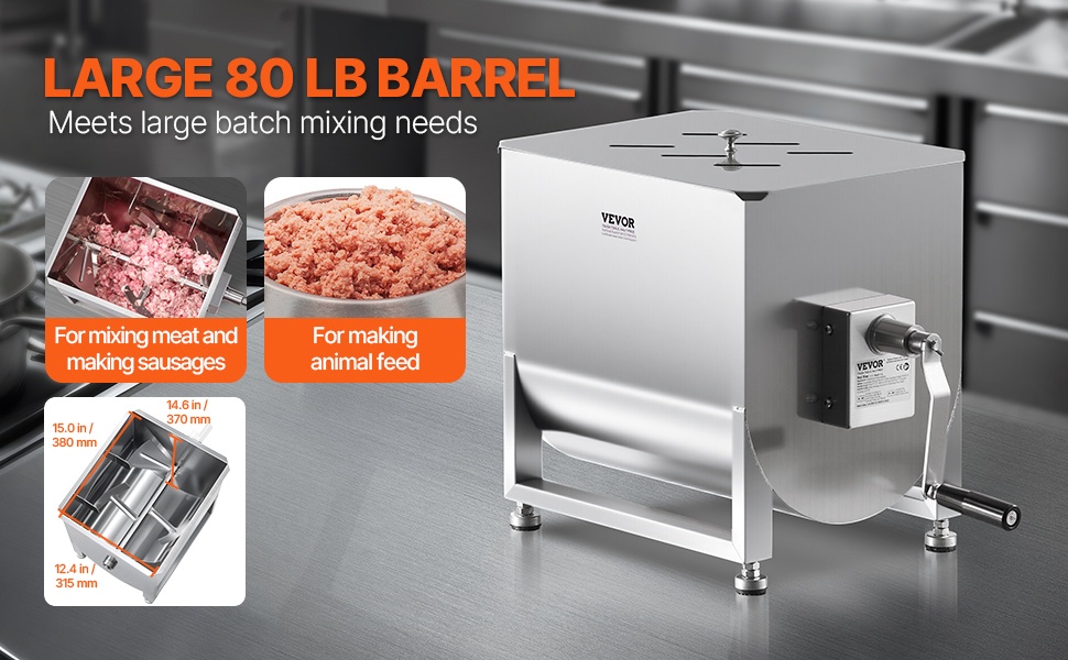 Lihasekoittimen säiliö ja sekoitussiivet