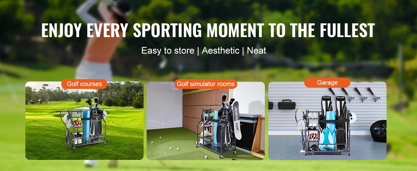 Golfvarusteiden järjestäminen autotallissa