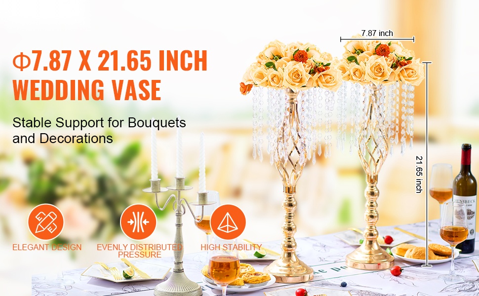 Metallinen kukkateline, Ranskan kulta 49 cm